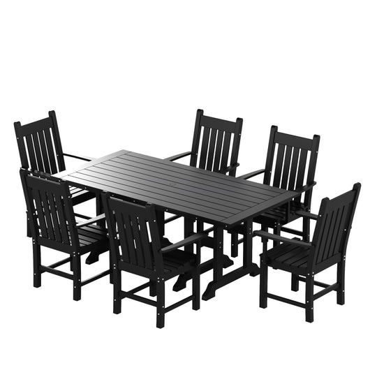 Malibu 7 Piece Outdoor Patio Dining Set Outdoor Table and Armchair Set