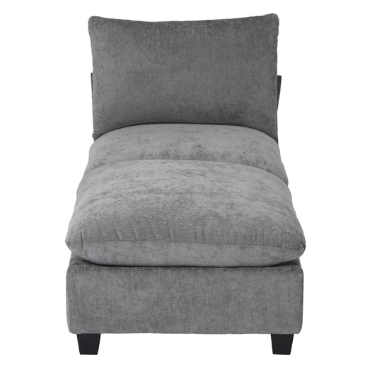 Augusta 68.5" Chenille Upholstered Indoor Chaise Lounge Chair