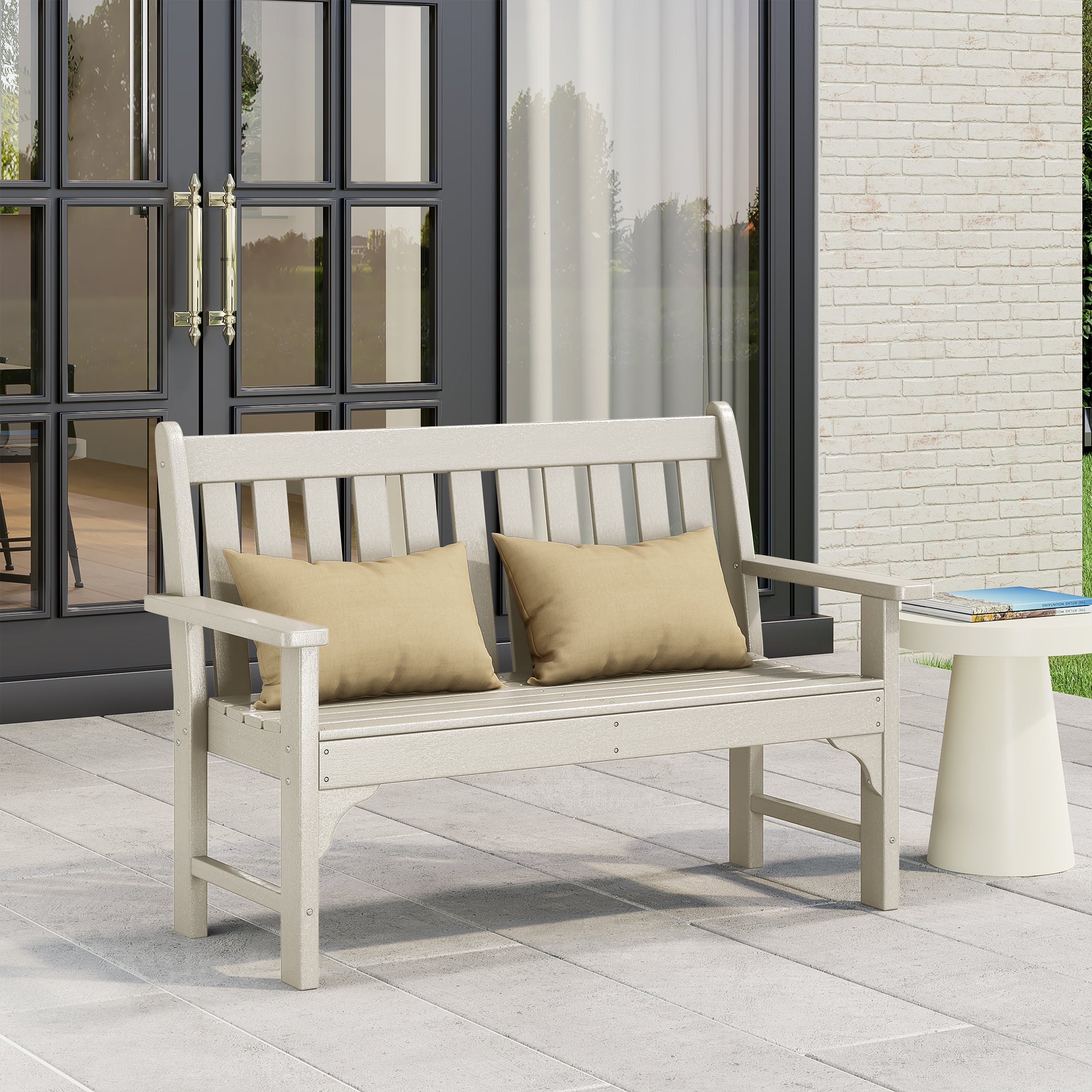 Malibu Outdoor 2-Person All-Weather HDPE Front Porch Garden Bench