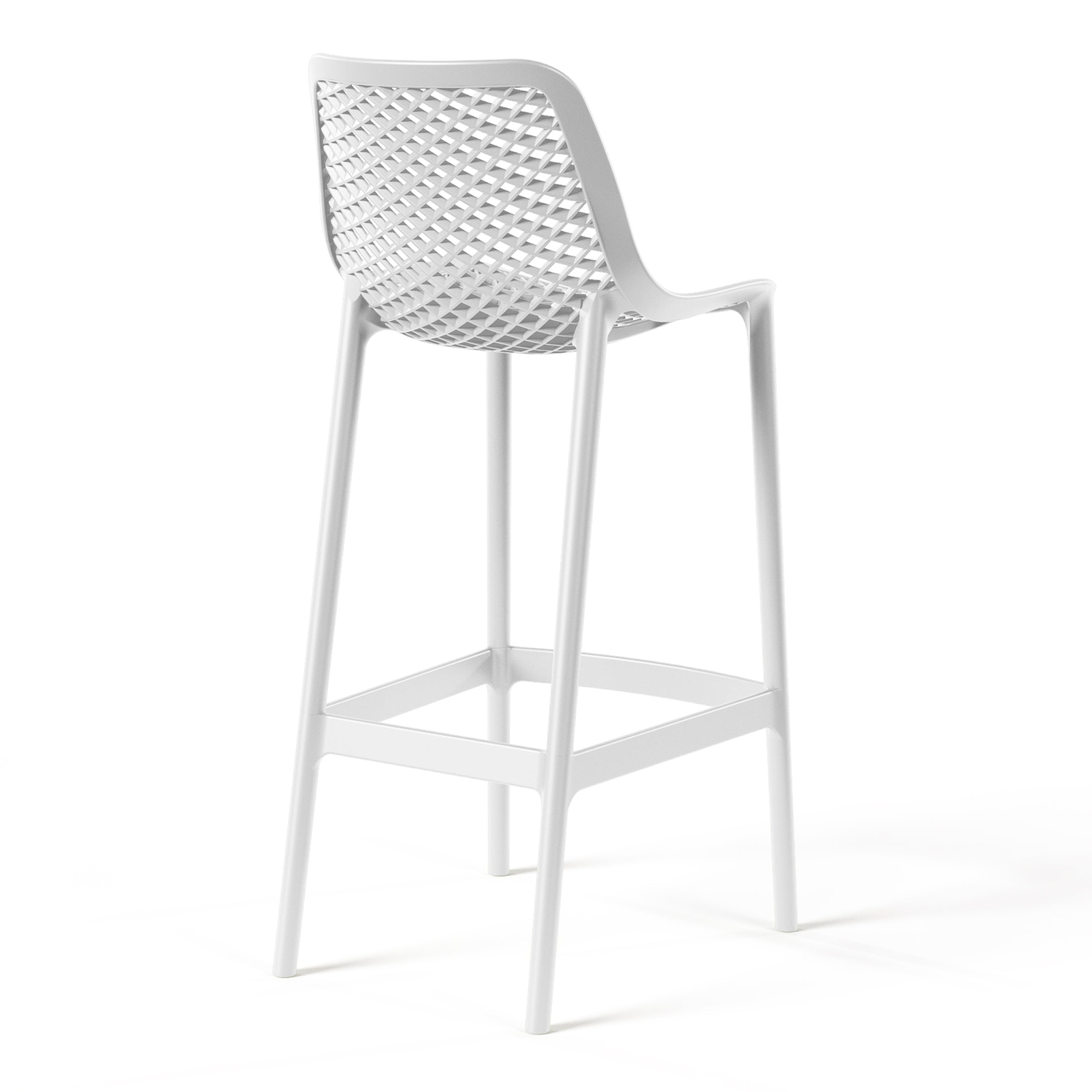 Playa 41.75" Outdoor Modern Polypropylene Plastic Patio Bar Height Stools (Set of 2)