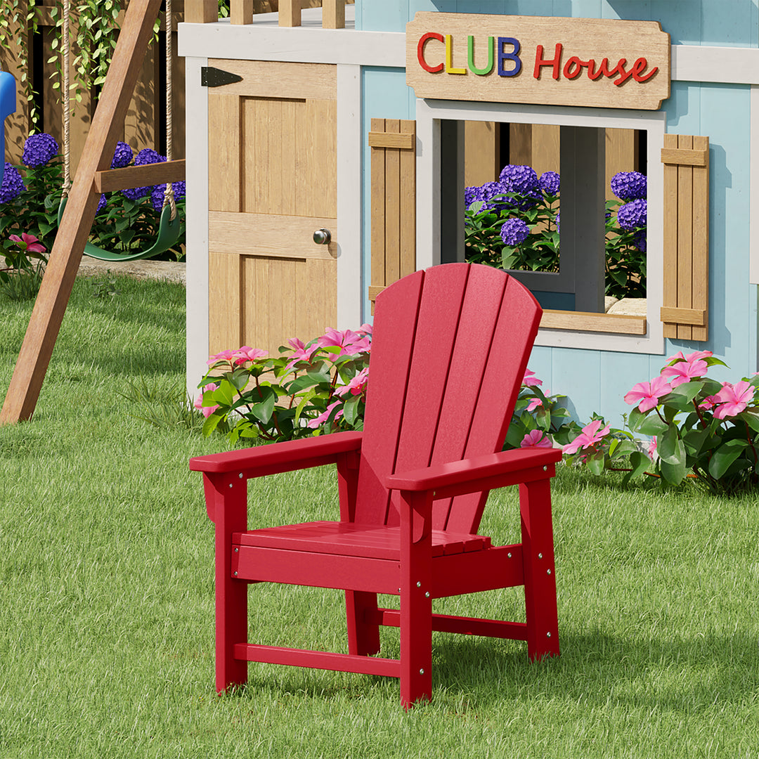 Malibu Kids Outdoor HDPE Adirondack Plastic Patio Chair