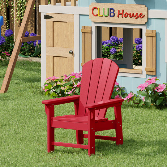 Malibu Kids Outdoor HDPE Adirondack Plastic Patio Chair