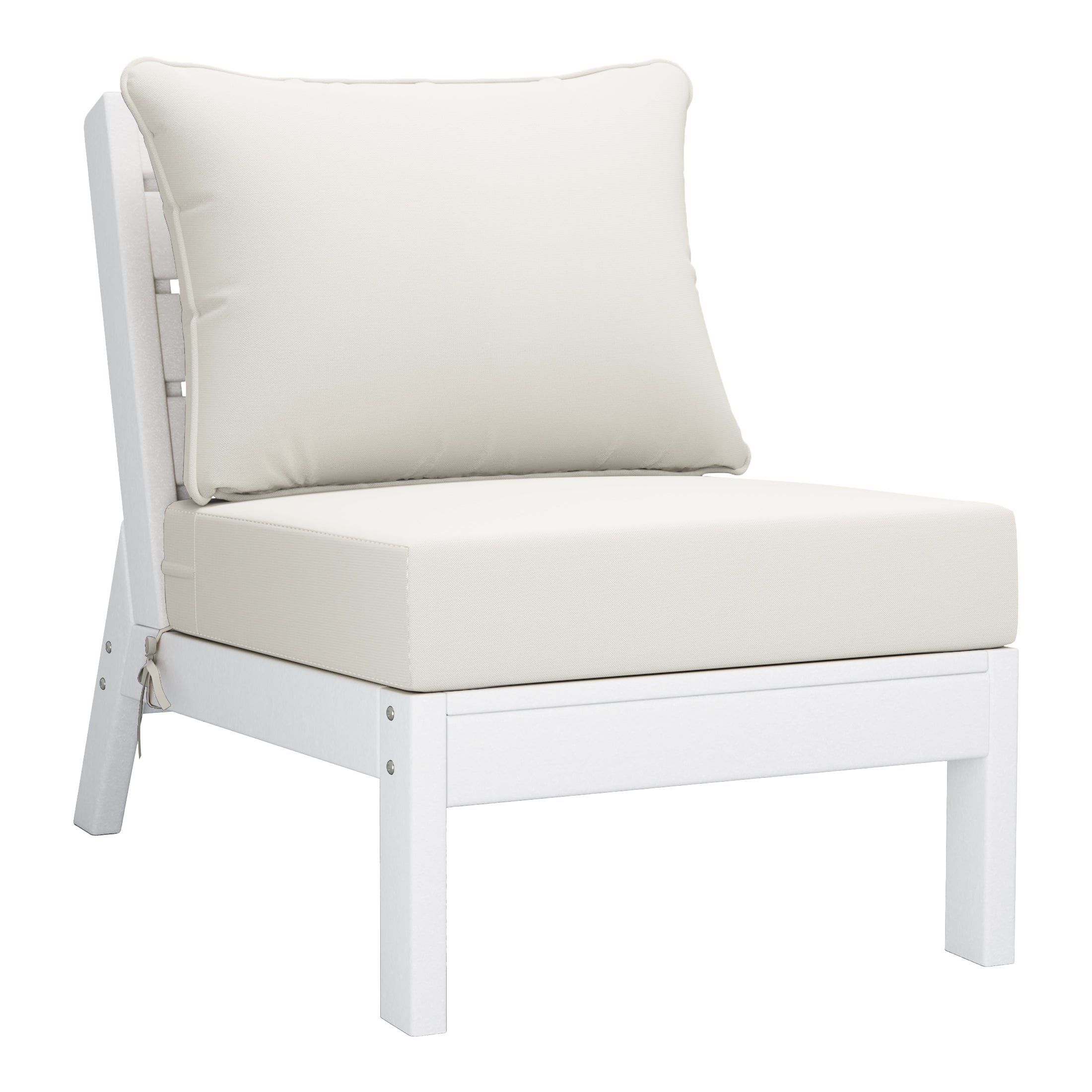 Avalon Outdoor 6-Piece Modular Sectional Patio Furniture Sofa Set in White Frame