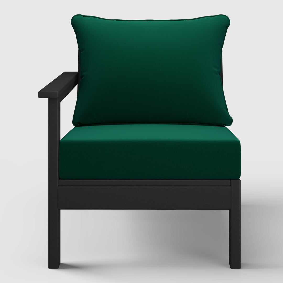 Avalon Outdoor Patio HDPE Left Arm Sectional Corner Club Chair with Patio Cushions