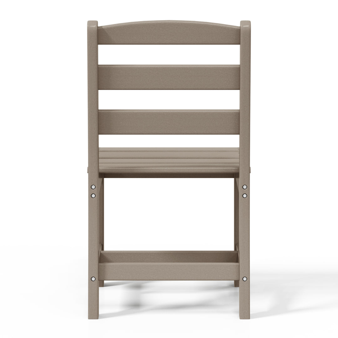 Ashore Outdoor HDPE Patio Classic Armless Dining Side Chair