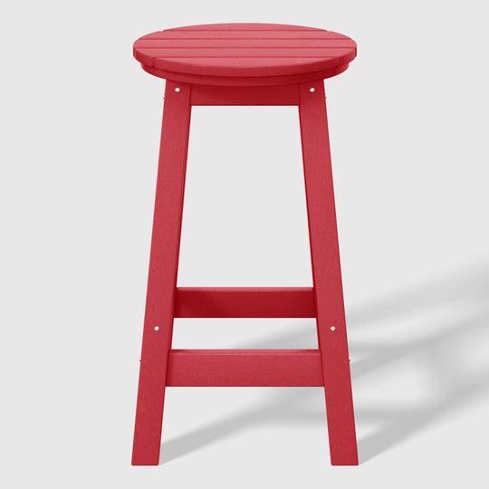Malibu 24" HDPE Outdoor Patio Round Counter Height Bar Stool Set of 2