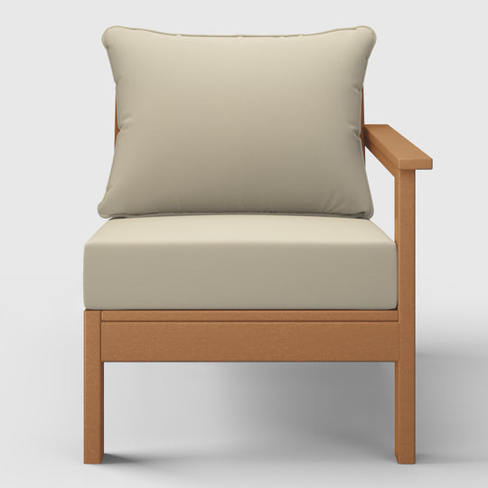 Avalon Outdoor Patio HDPE Right Arm Sectional Corner Club Chair with Patio Cushions