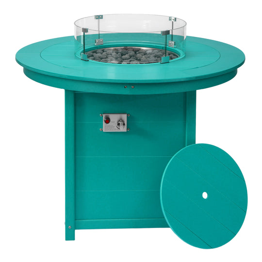 Helios 47" Modern Outdoor Patio Propane Round Counter Height Fire Pit Table