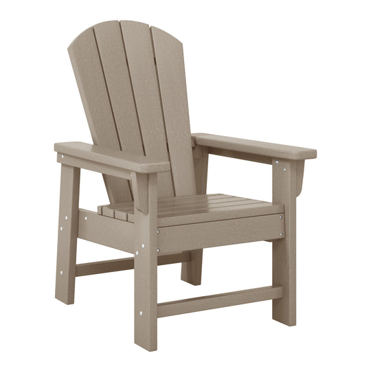 Malibu 2-Piece Kids Outdoor HDPE Adirondack Chair With Square Side Table Set