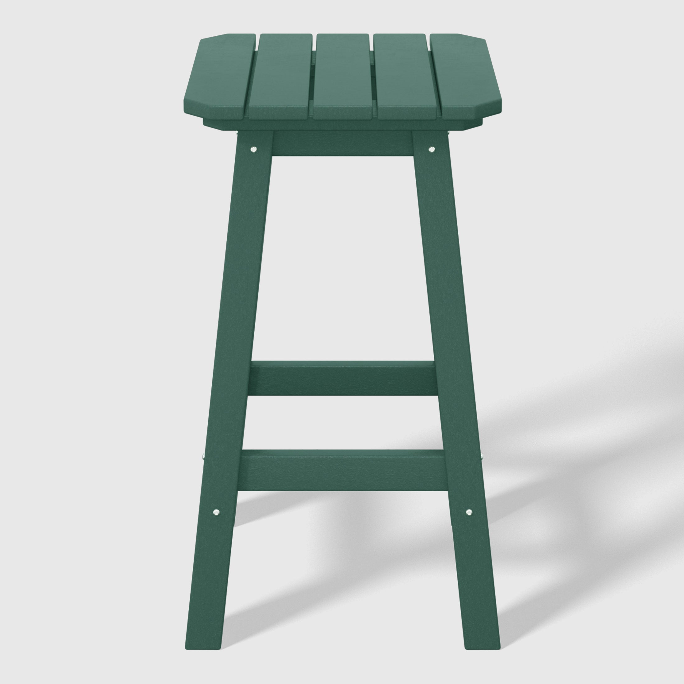 Malibu 24" HDPE Outdoor Patio Counter High Backless Square Bar Stool