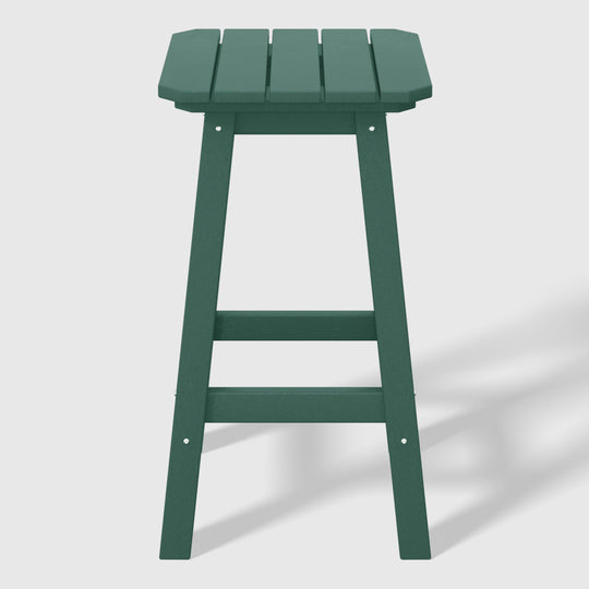 Malibu 24" HDPE Outdoor Patio Counter High Backless Square Bar Stool