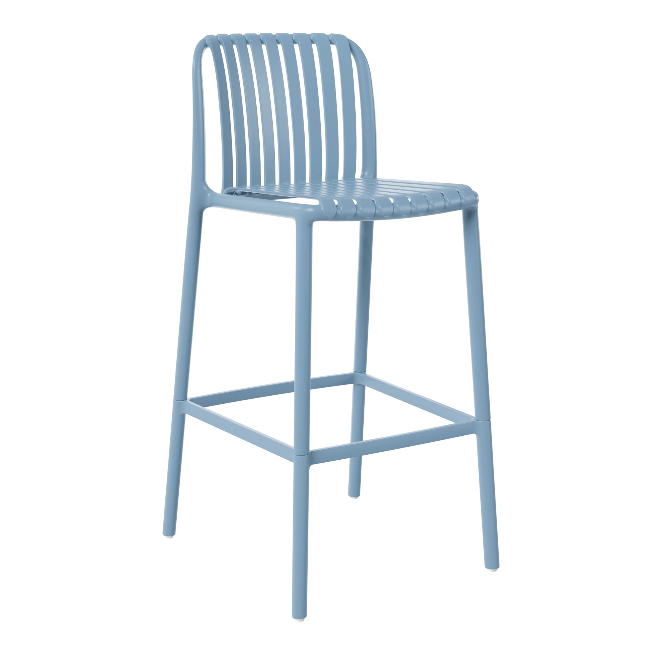 Playa 29.5" Outdoor Modern Polypropylene Plastic Patio Bar Height Stools (Set of 2)