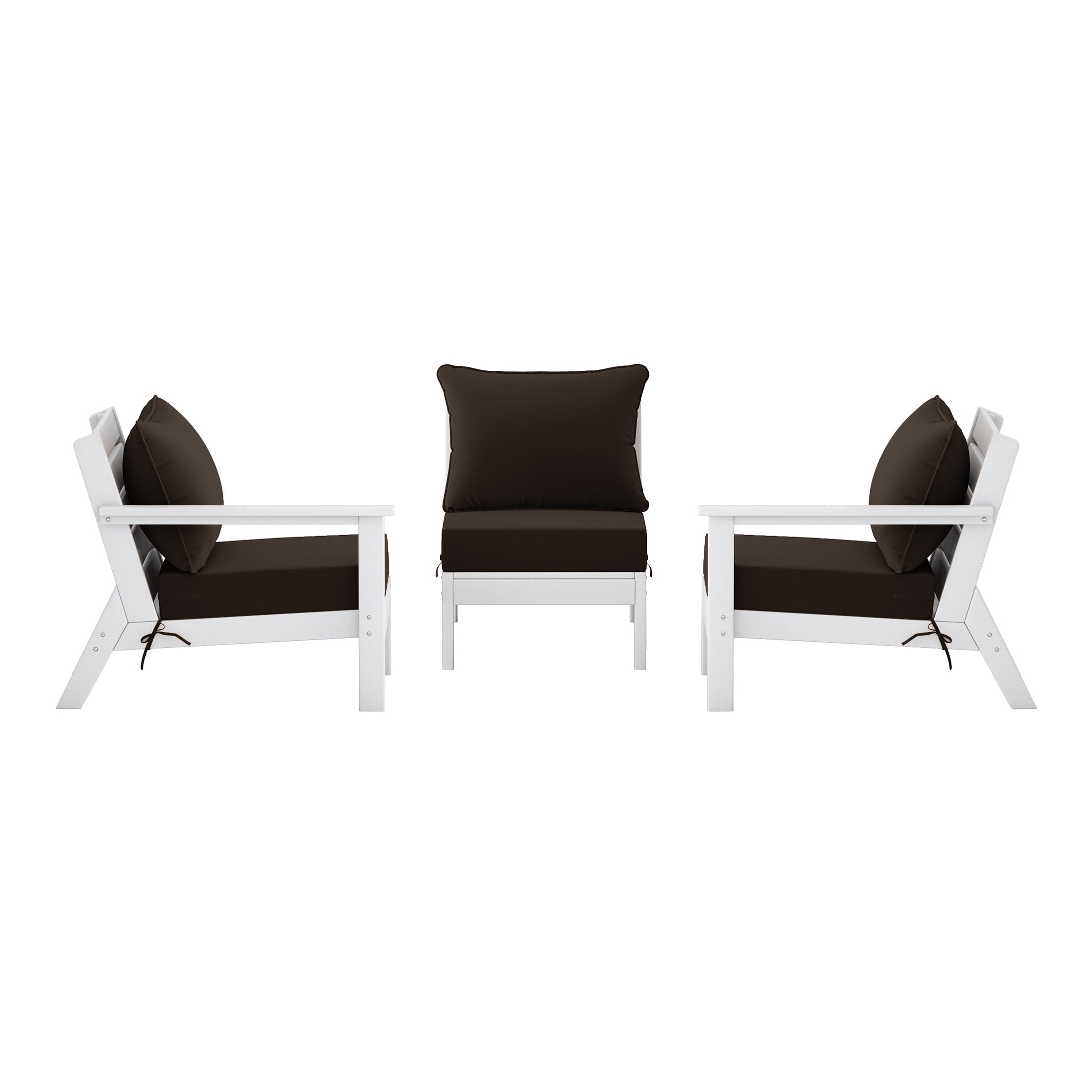 Avalon Outdoor Patio HDPE Sectional Sofa with Patio Cushions