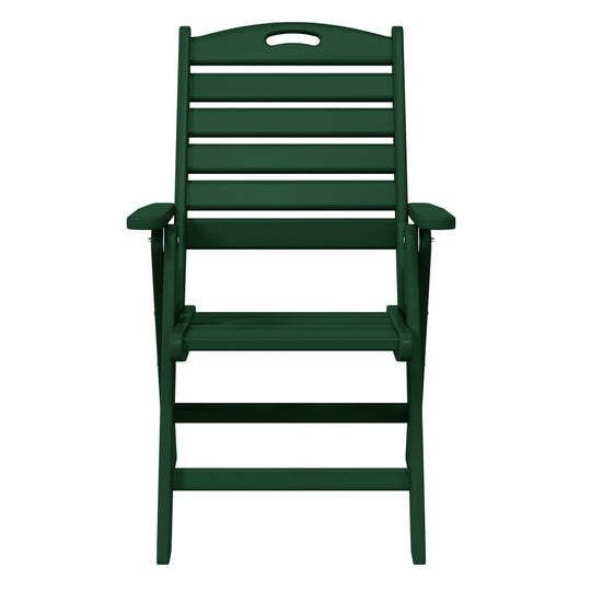 Azura HDPE Adjustable Highback Folding Outdoor Patio Dining Chairs Set of 2