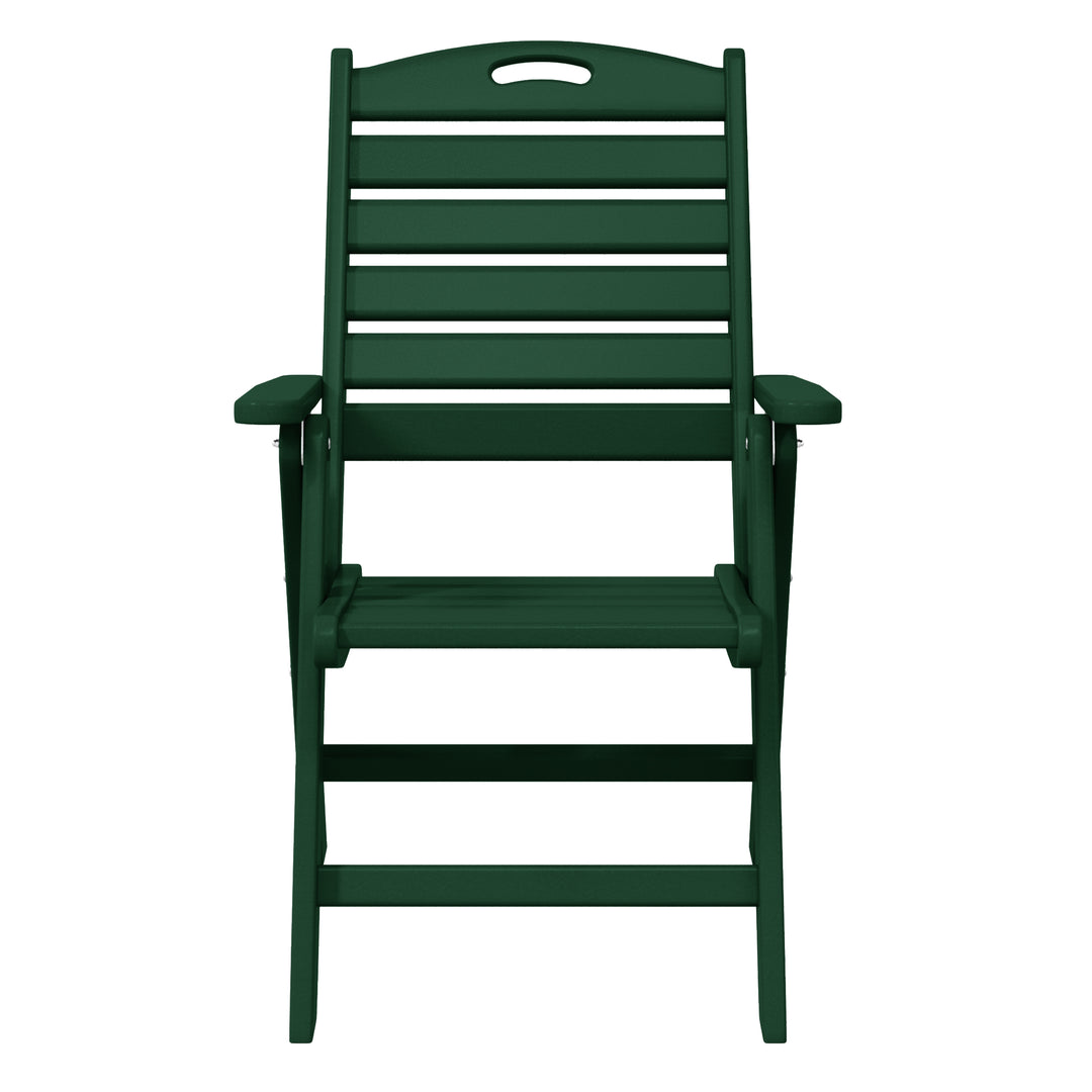 Azura HDPE Adjustable Highback Folding Outdoor Patio Dining Chairs Set of 2