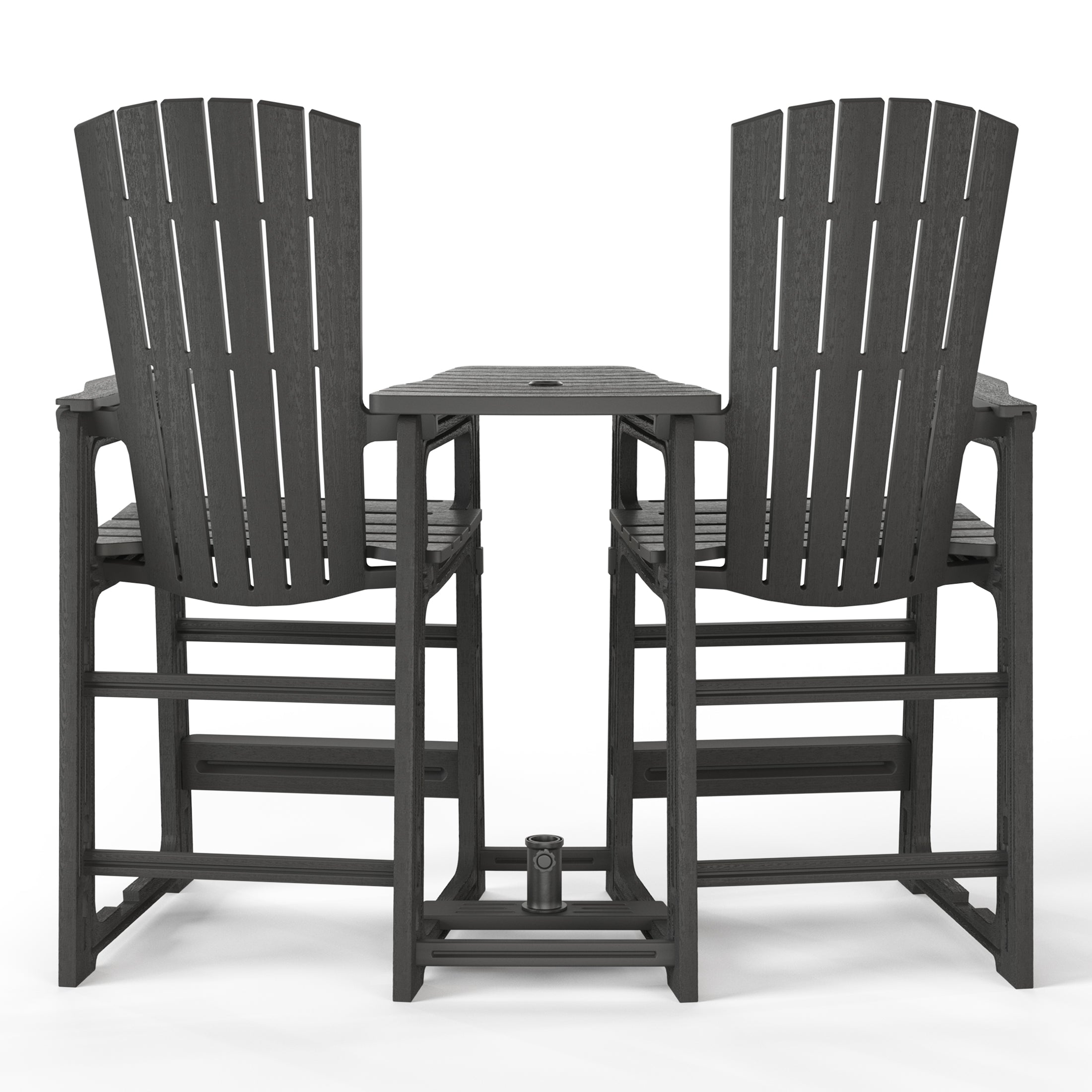 Azura Outdoor Tall Adirondack Chairs With Connecting Table Tray (Set of 2)