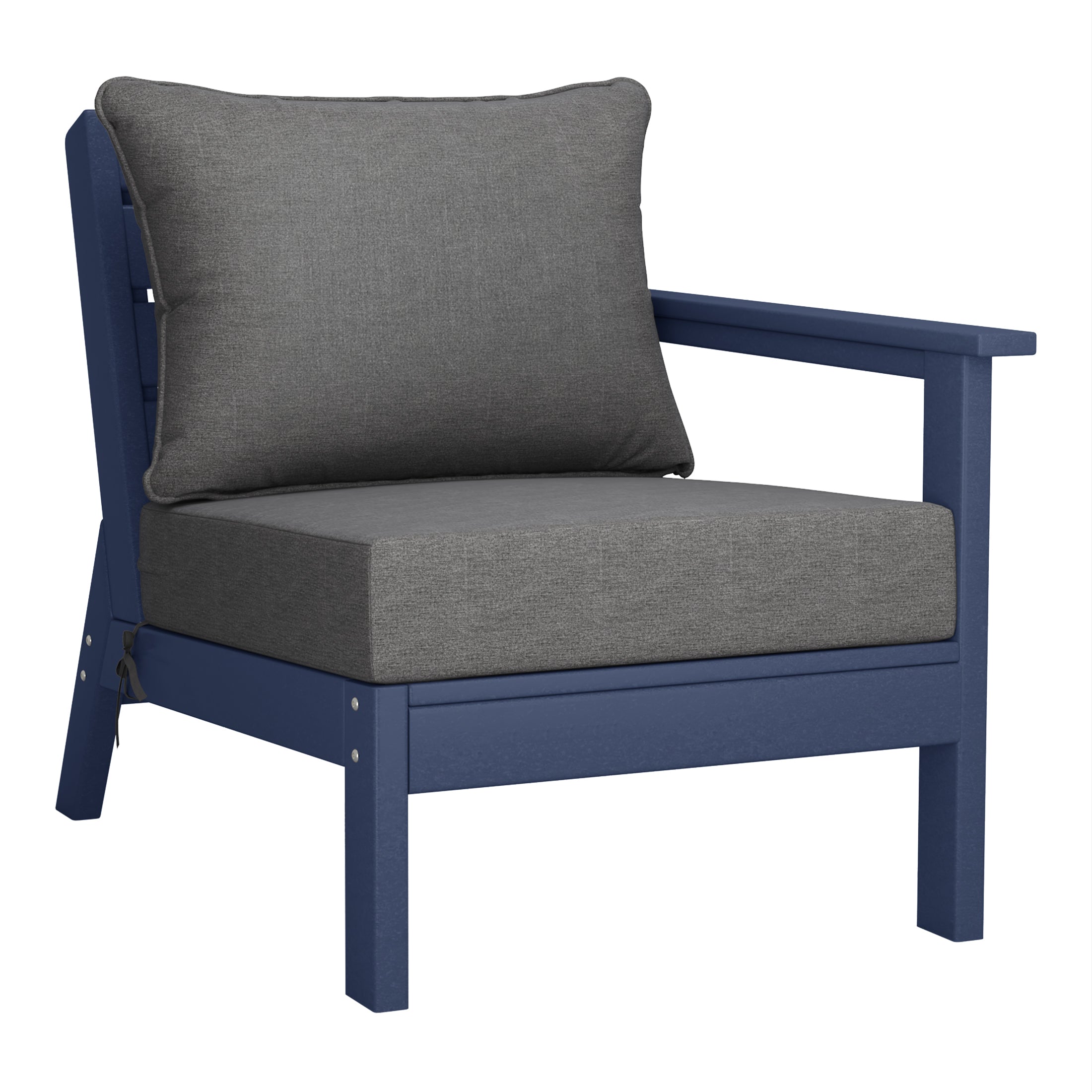 Avalon Outdoor 6-Piece Modular Sectional Patio Furniture Sofa Set in Navy Blue Frame