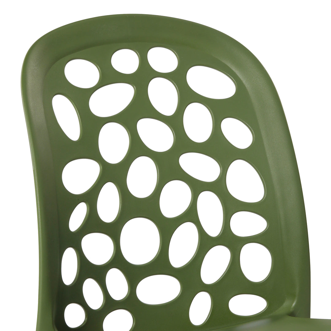Playa Outdoor Modern Stackable Patio Dining Chairs (Set of 2)