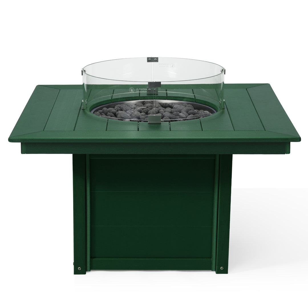 Helios 42" Modern Outdoor Patio Propane Square Fire Pit Table