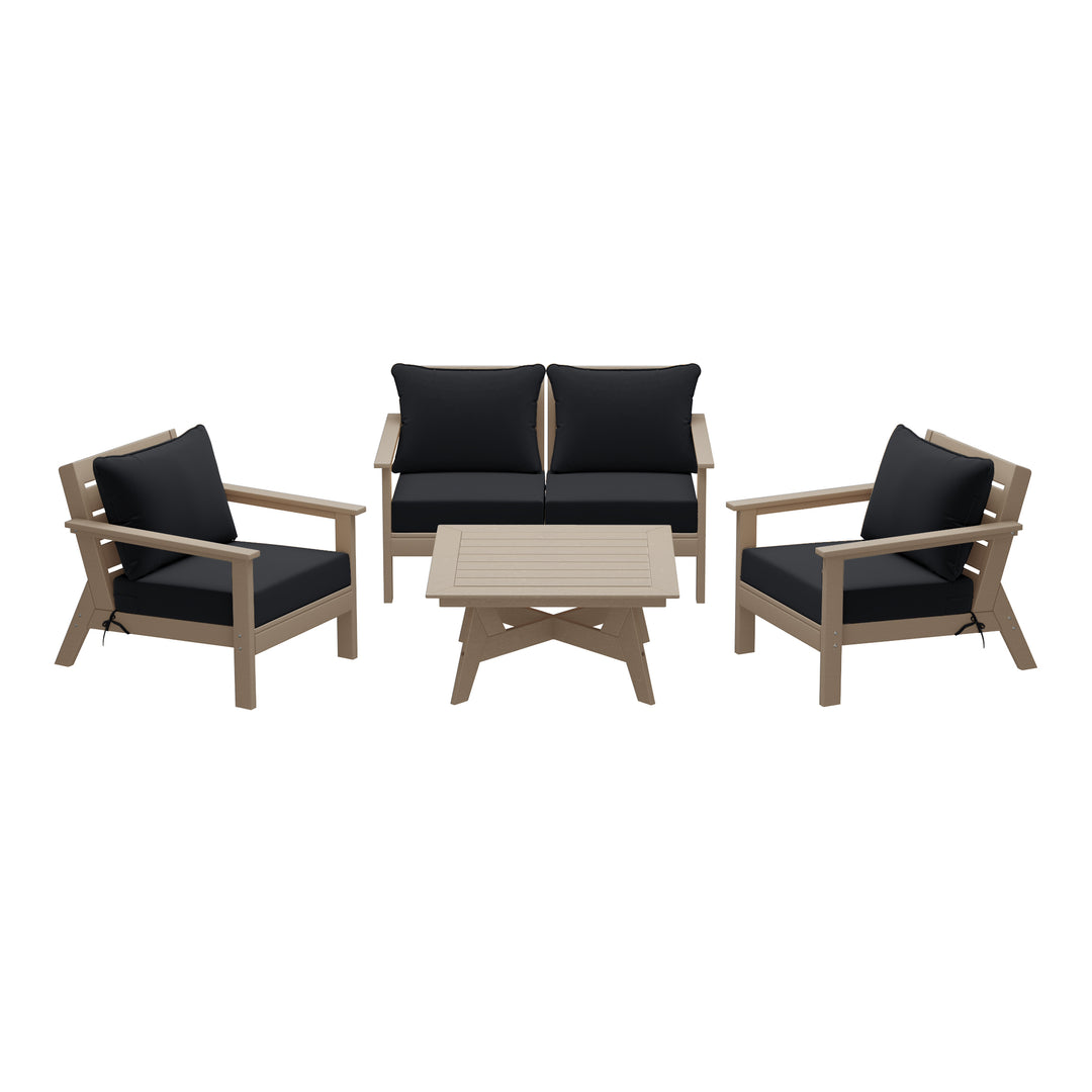 Avalon Outdoor 5-Piece Modular Sectional Patio Furniture Sofa Set