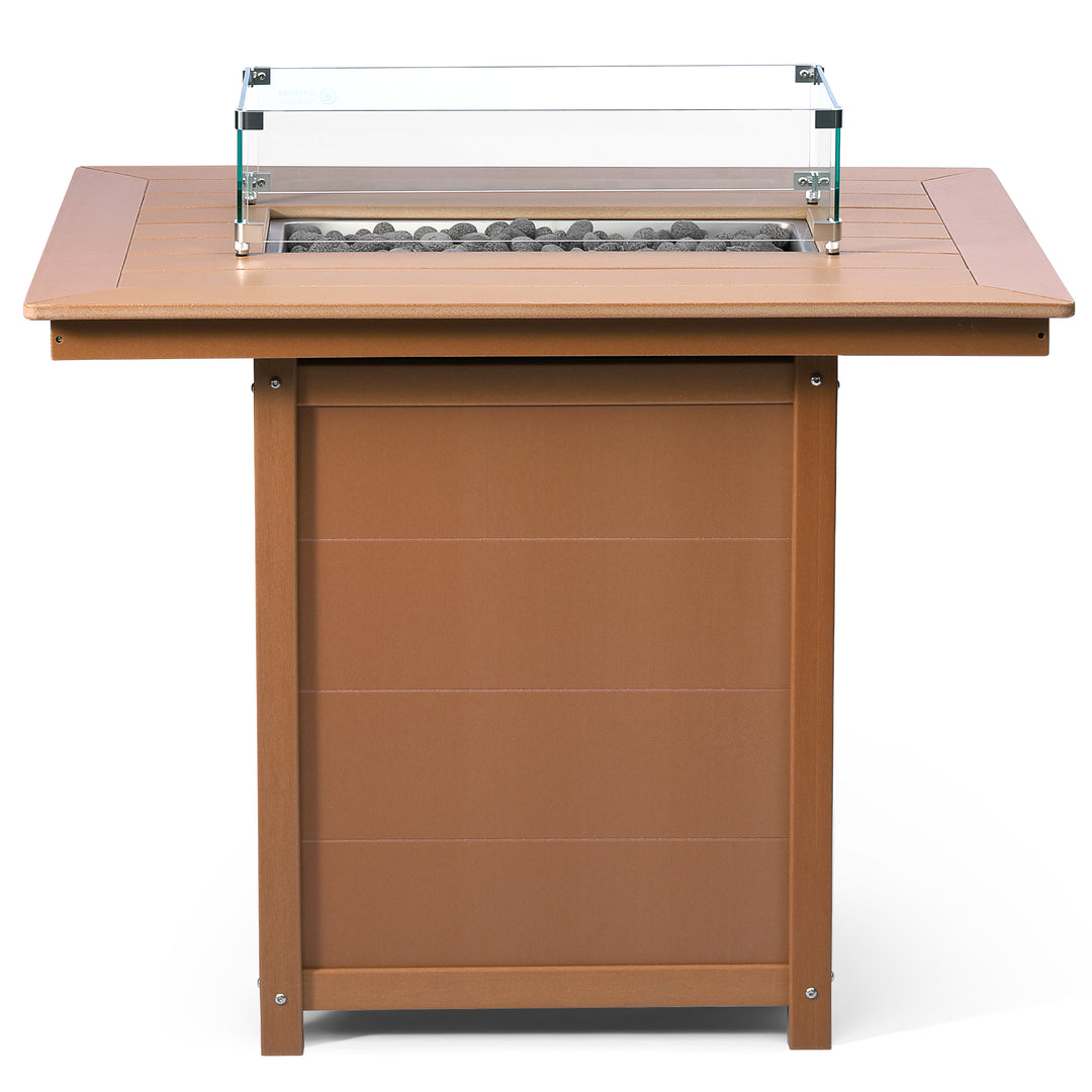 Helios 46" Modern Outdoor Patio Gas Propane Rectangle Fire Pit Table