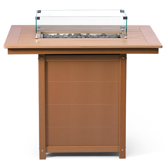 Helios 46" Modern Outdoor Patio Gas Propane Rectangle Fire Pit Table