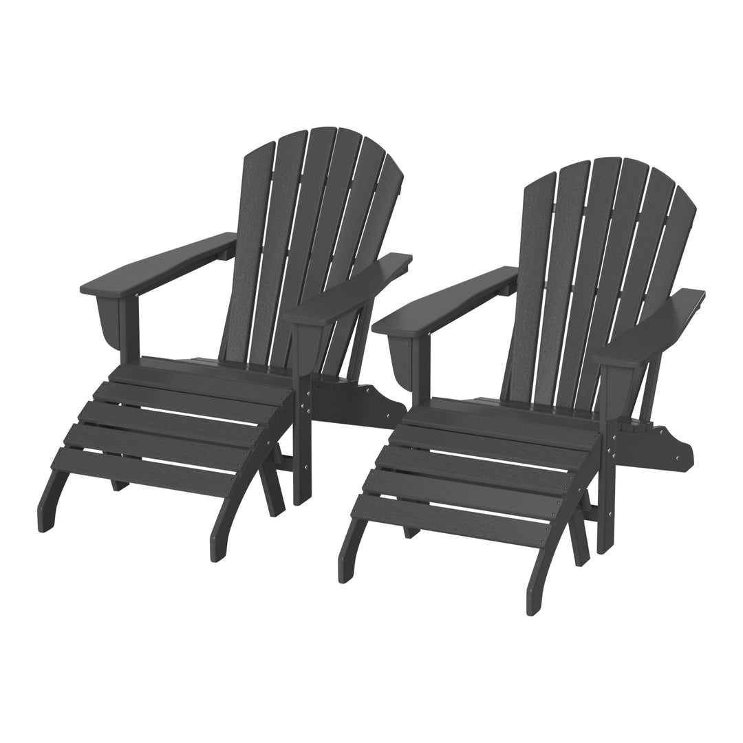 Dylan Outdoor Adirondack Chair With Ottoman 4-Piece Set