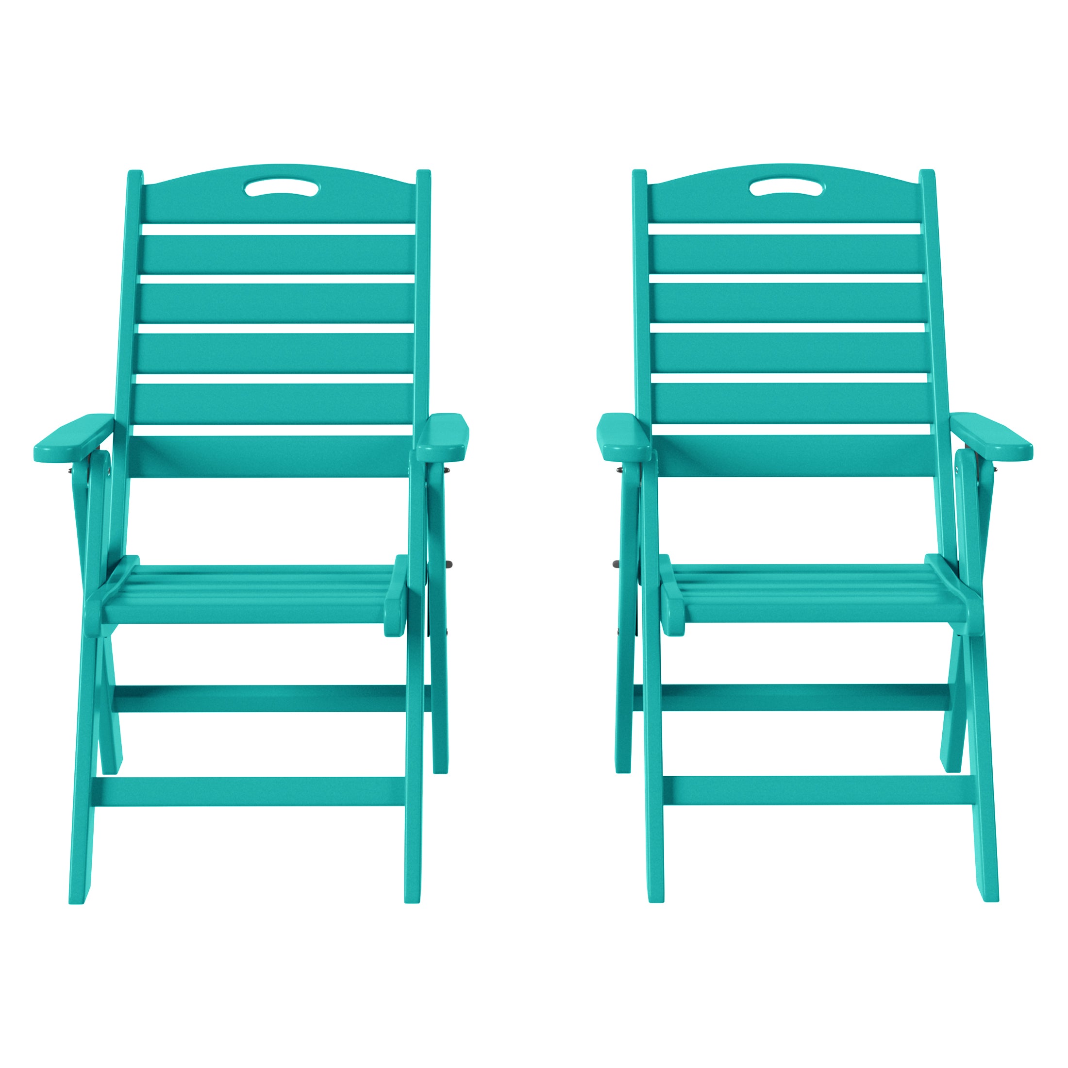 Azura HDPE Adjustable Highback Folding Outdoor Patio Dining Chairs Set of 2