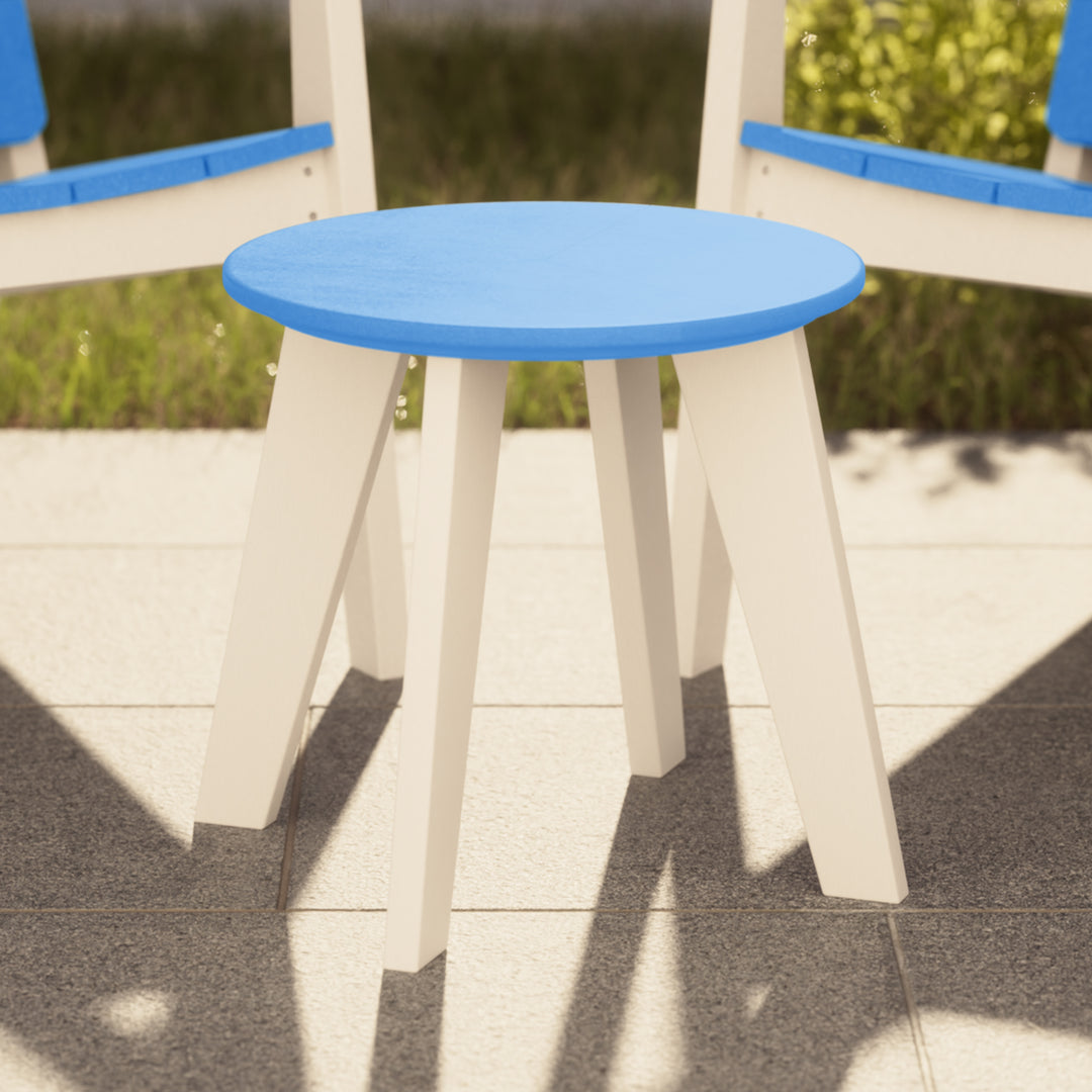 Pacifica HDPE Plastic Outdoor Round Adirondack Patio Side Table