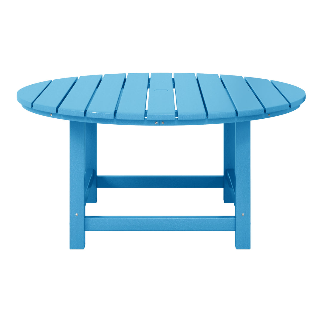 Malibu Low Outdoor HDPE Round Patio Coffee Table