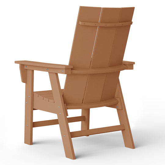 Ashore Outdoor Patio HDPE Plastic Modern Adirondack Dining Chair