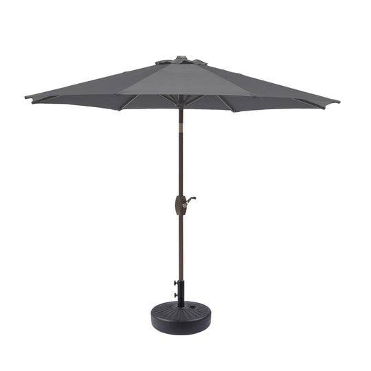 Paolo 9 ft. Patio Umbrella with Black Round Weight Base Kit