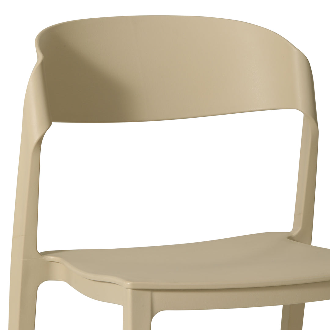 Playa Outdoor Modern Stackable Plastic Patio Bistro Dining Side Chairs (Set of 2)