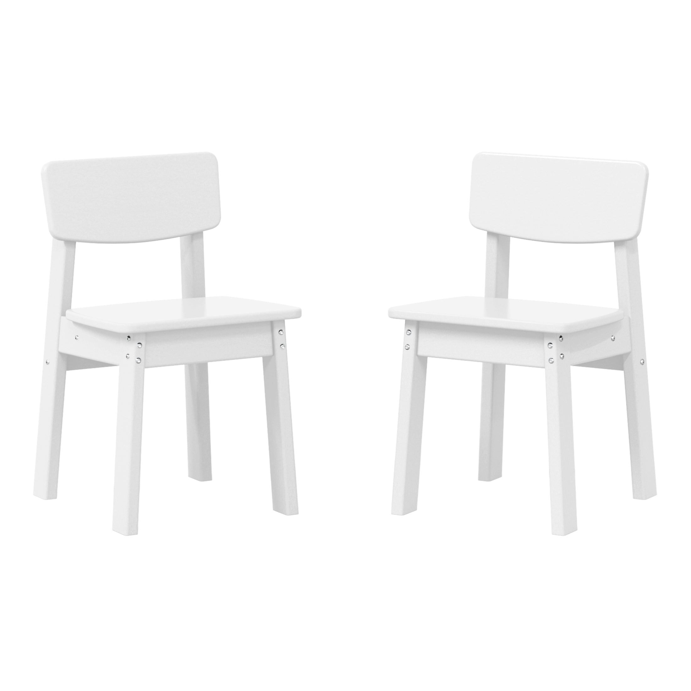 Tiny Terraces Outdoor HDPE Kids Modern Plastic Toddler Dining Chairs (Set of Two)