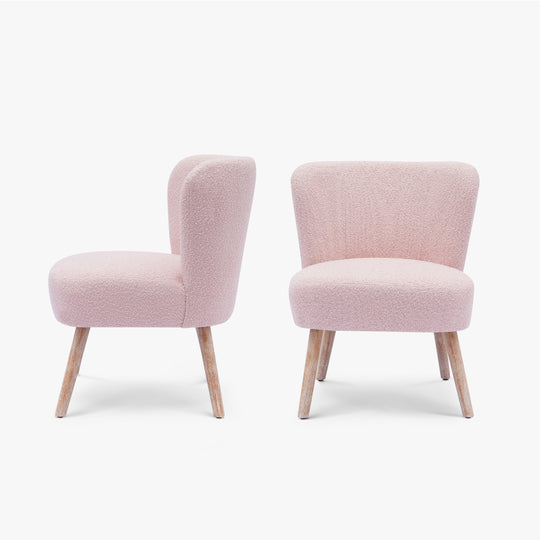 Genevieve 25" Wide Upholstered Boucle Accent Chairs Set of Two