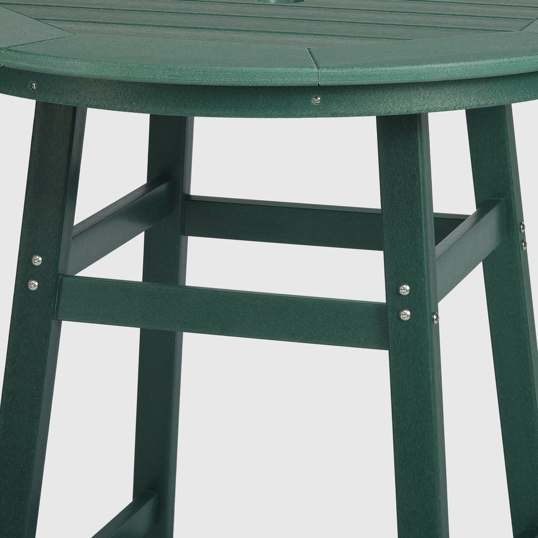 Malibu Outdoor 35" HDPE Round Patio Bar Height Table