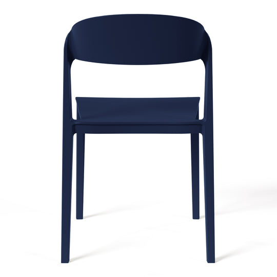 Playa Outdoor Modern Stackable Plastic Patio Bistro Dining Side Chairs (Set of 2)