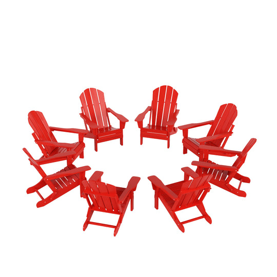 Malibu Outdoor Folding Poly Adirondack Chair (Set of 8)