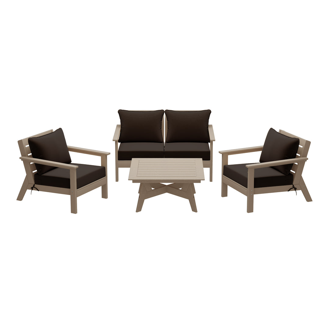 Avalon Outdoor 5-Piece Modular Sectional Patio Furniture Sofa Set