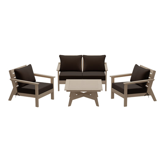 Avalon Outdoor 5-Piece Modular Sectional Patio Furniture Sofa Set