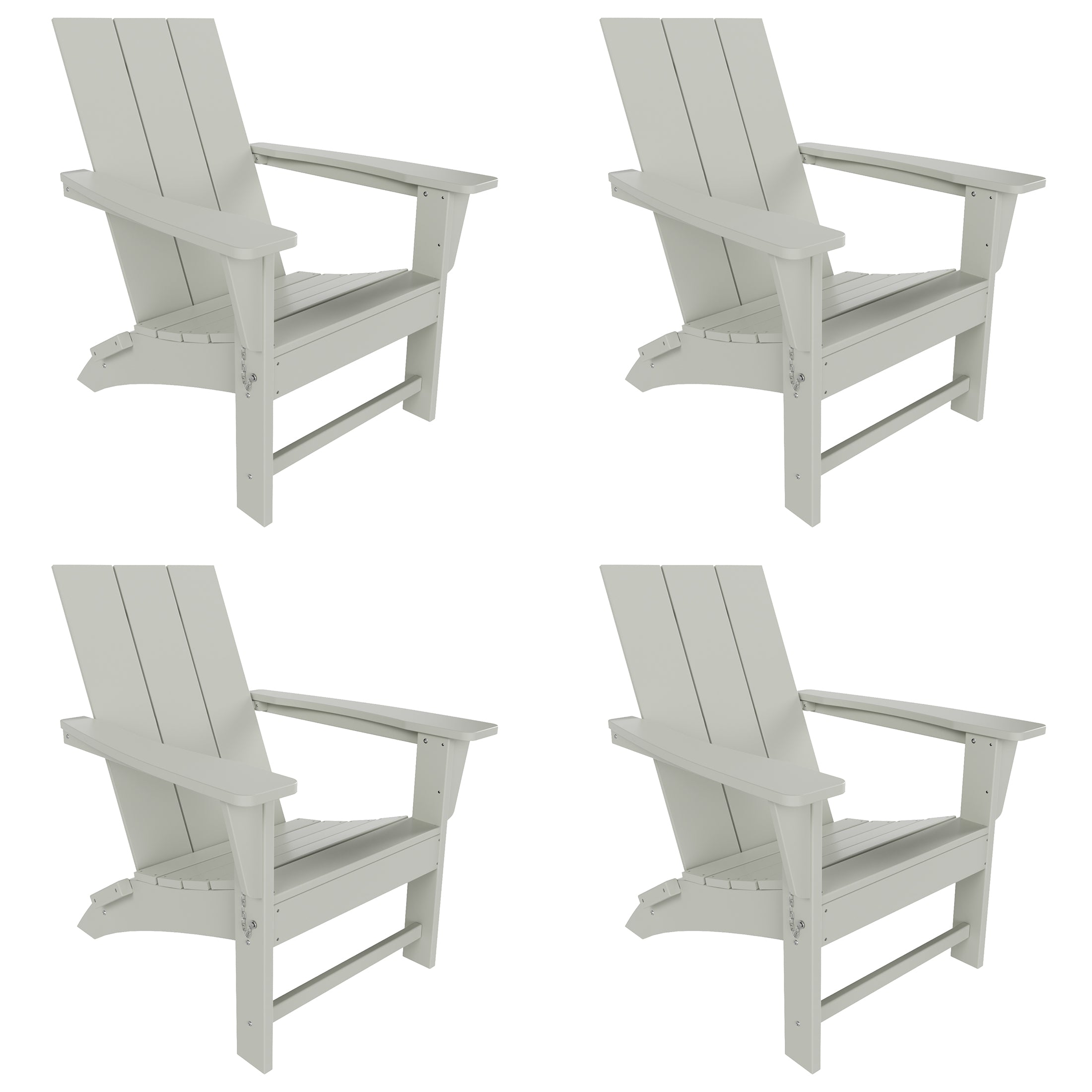 Ashore Modern Outdoor Folding Adirondack Chair (Set of 4)