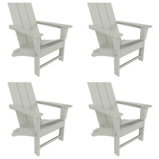 Ashore Westintrends Modern Outdoor Folding Adirondack Chair (Set of 4)