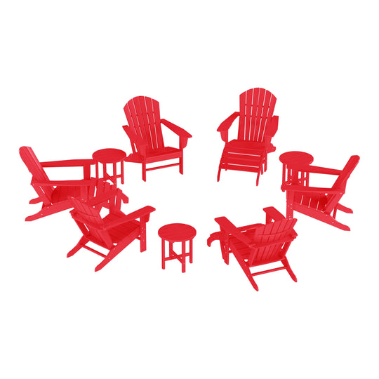 Dylan 12 Piece Outdoor Adirondack Chair With Ottoman And Side Table