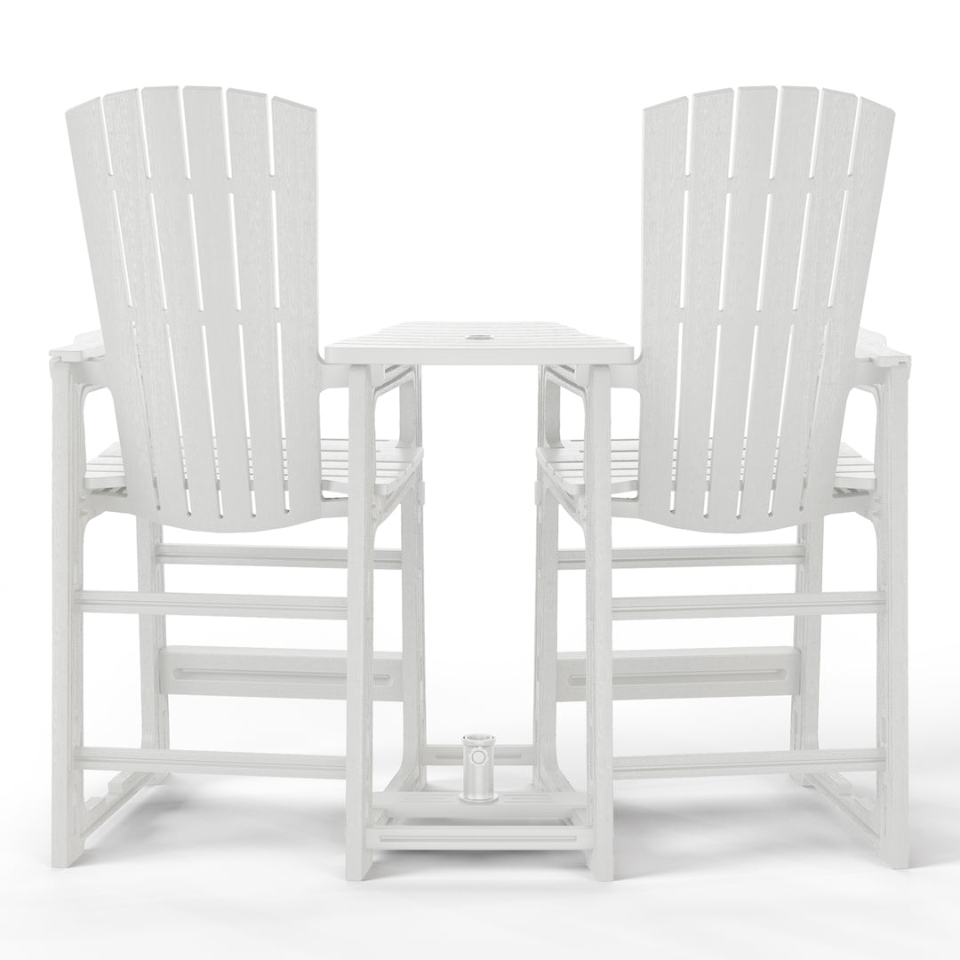 Azura Outdoor Tall Adirondack Chairs With Connecting Table Tray (Set of 2)