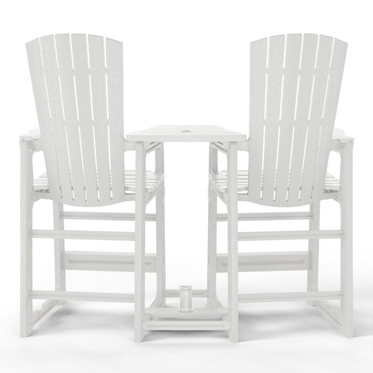 Azura Outdoor Tall Adirondack Chairs With Connecting Table Tray (Set of 2)