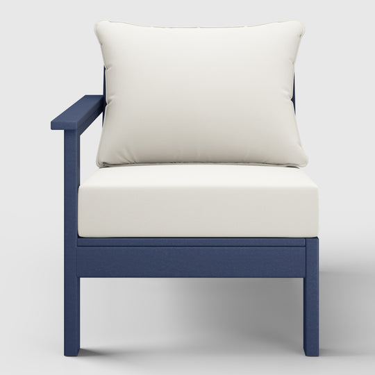 Avalon Outdoor Patio HDPE Left Arm Sectional Corner Club Chair with Patio Cushions