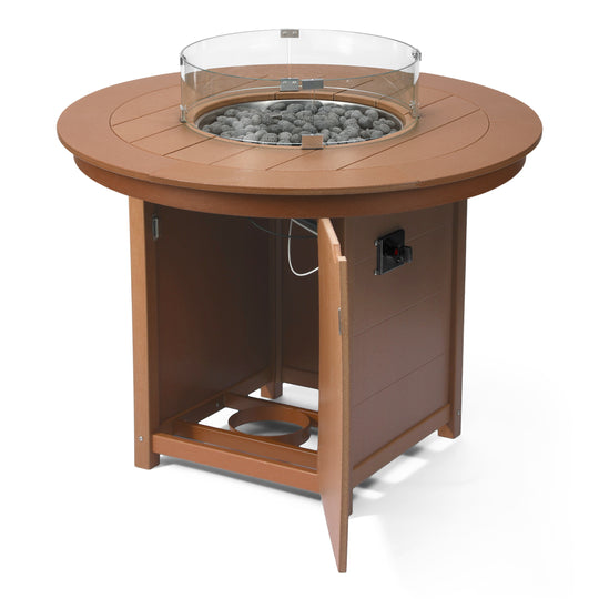 Helios 47" Modern Outdoor Patio Propane Round Counter Height Fire Pit Table