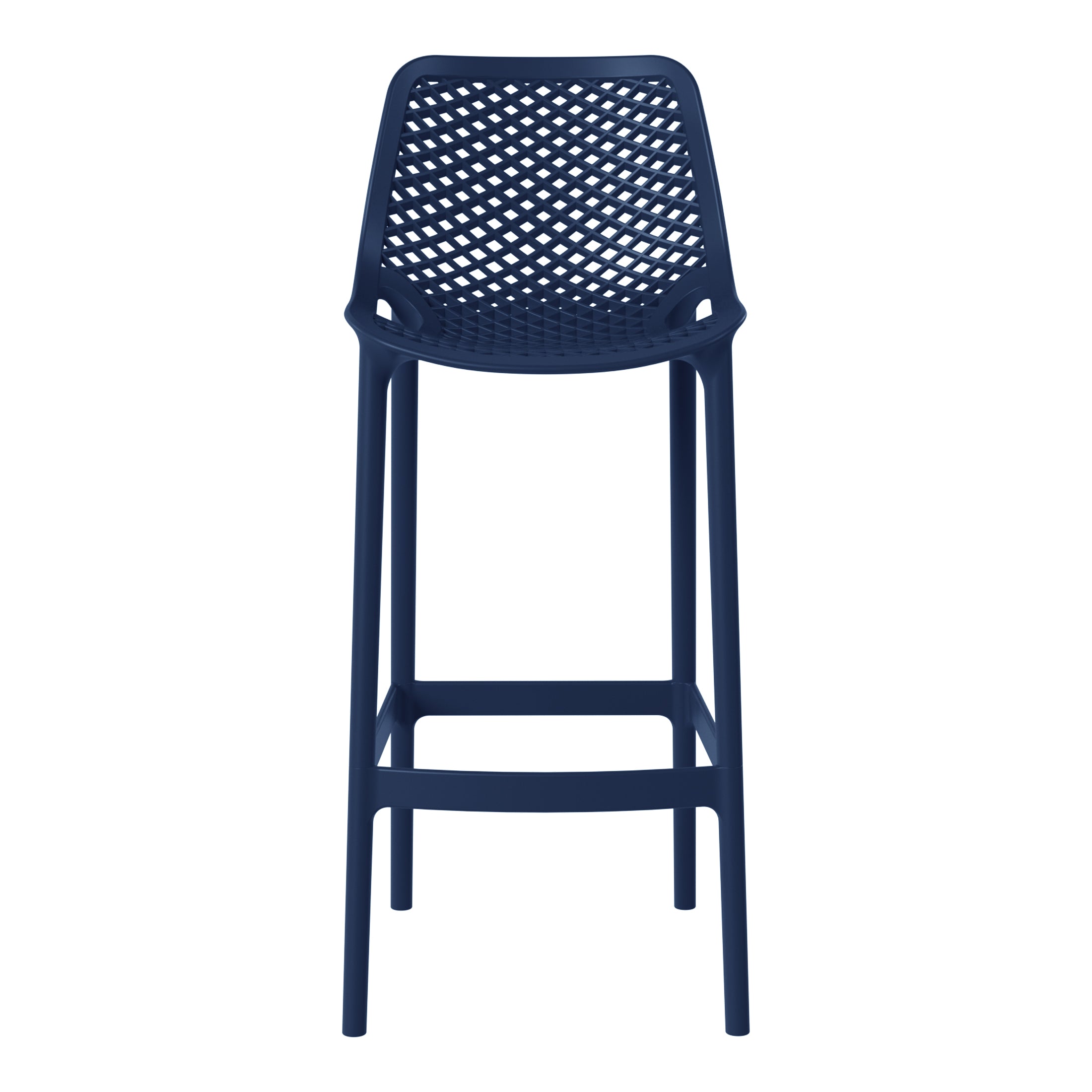 Playa 41.75" Outdoor Modern Polypropylene Plastic Patio Bar Height Stools (Set of 2)
