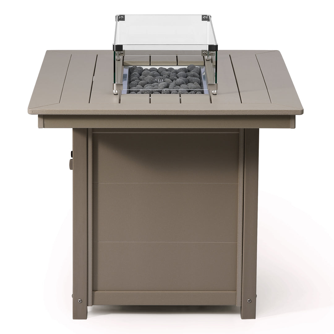 Helios 46" Modern Outdoor Patio Gas Propane Rectangular Fire Pit Table