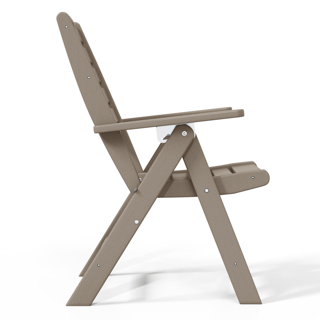 Azura HDPE Adjustable Highback Folding Outdoor Patio Dining Chairs Set of 2